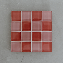 Load image into Gallery viewer, Glass Pink Coaster - Checkered
